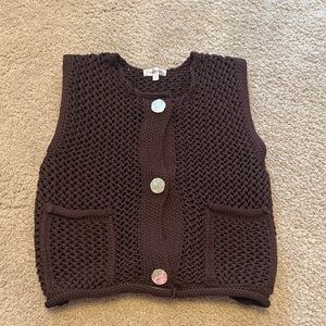 Vigoss Brown Knit Sweater Vest